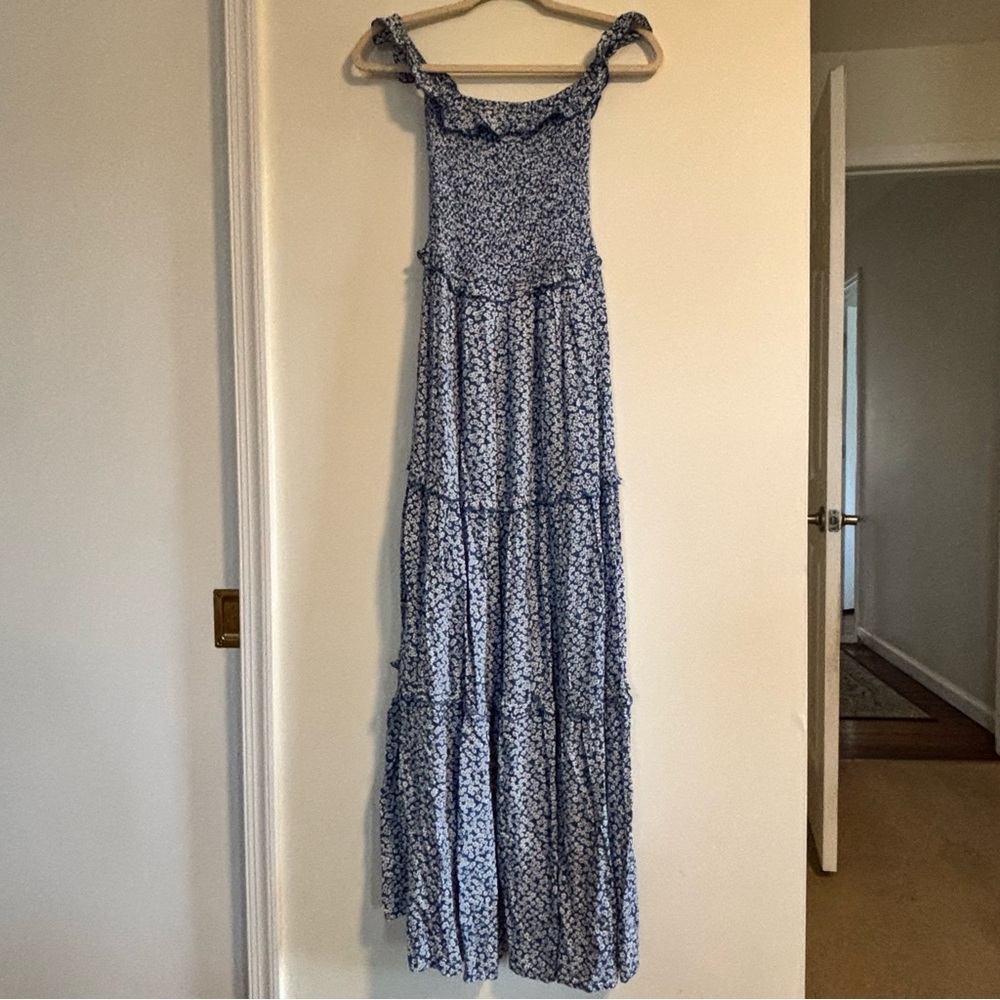 Petal & Pup Blue Floral Ruffle Maxi Dress - Picture 4 of 6